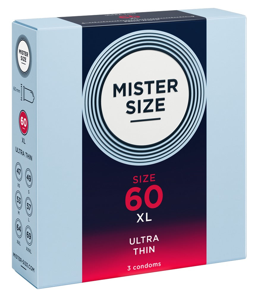 Mister Size 60 mm · ultratenké latexové kondomy (3 ks)