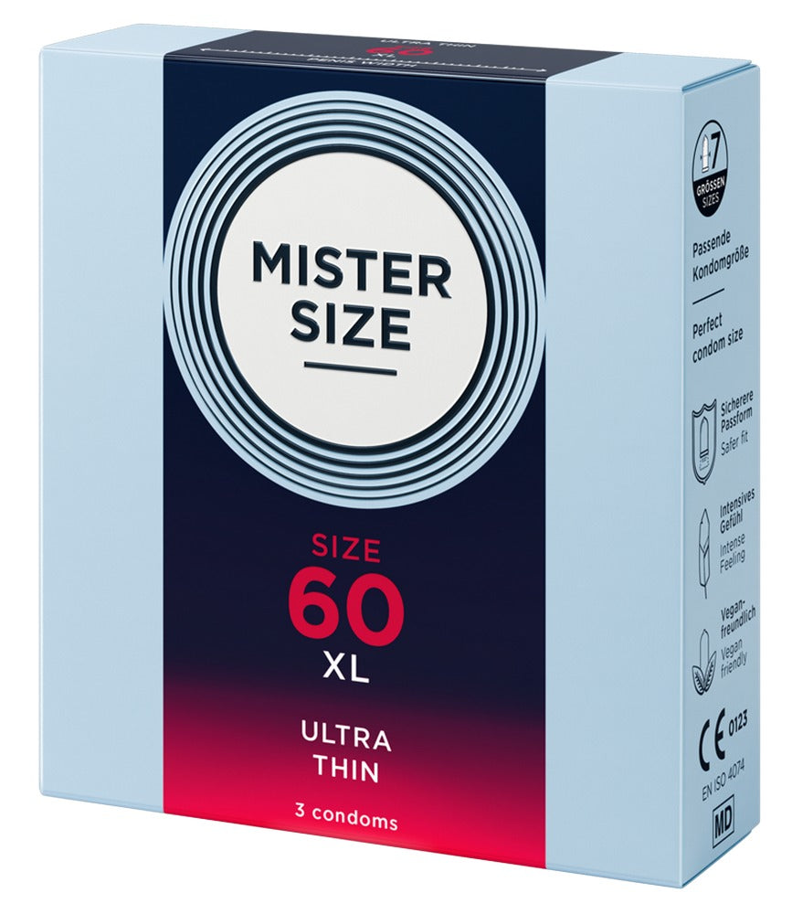 Mister Size 60 mm · ultratenké latexové kondomy (3 ks)