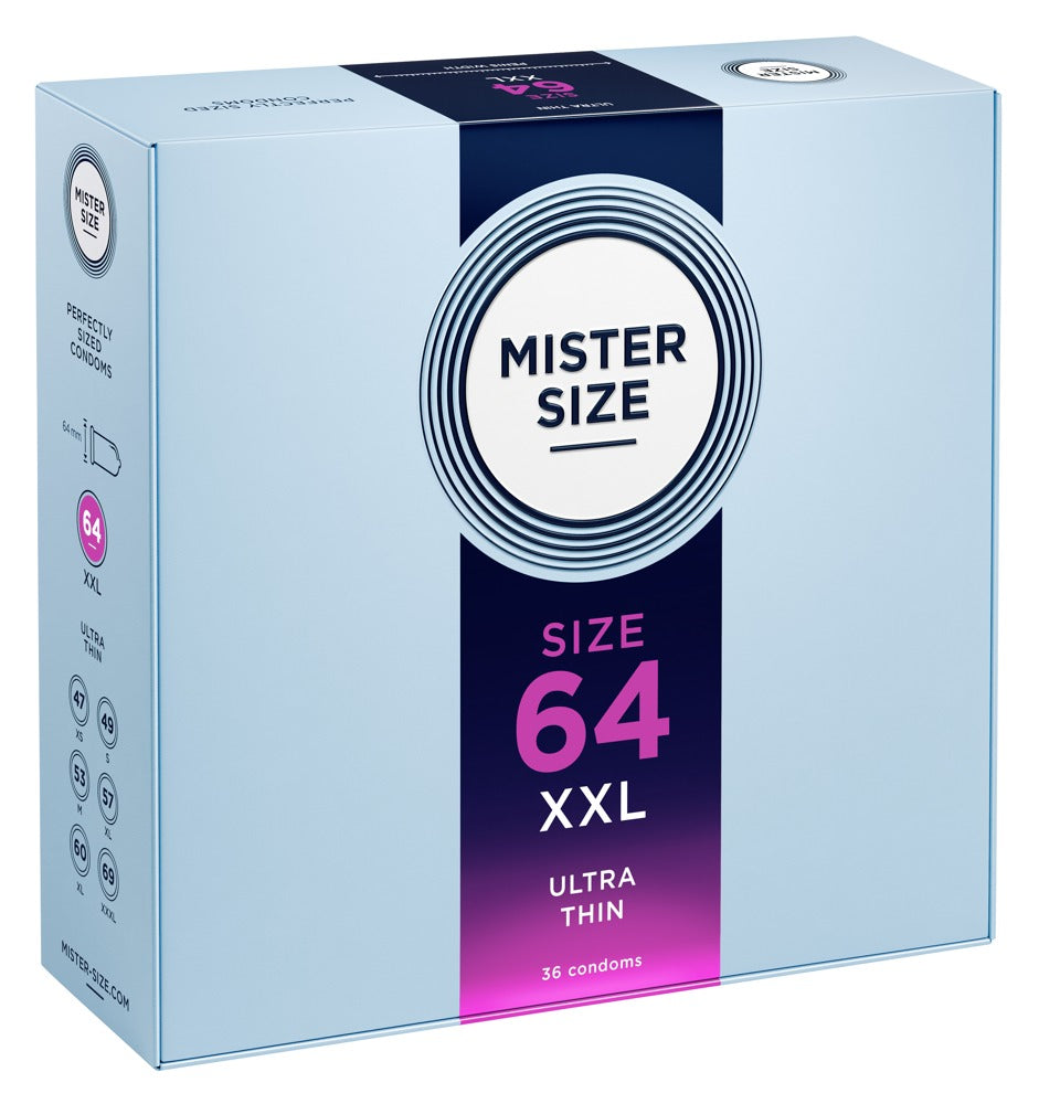Mister Size 64 mm · ultratenké latexové kondomy XL (36 ks)