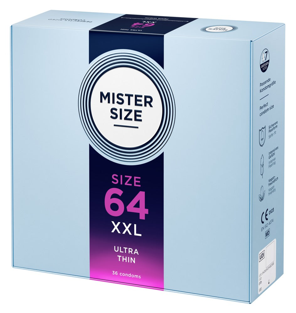 Mister Size 64 mm · ultratenké latexové kondomy XL (36 ks)