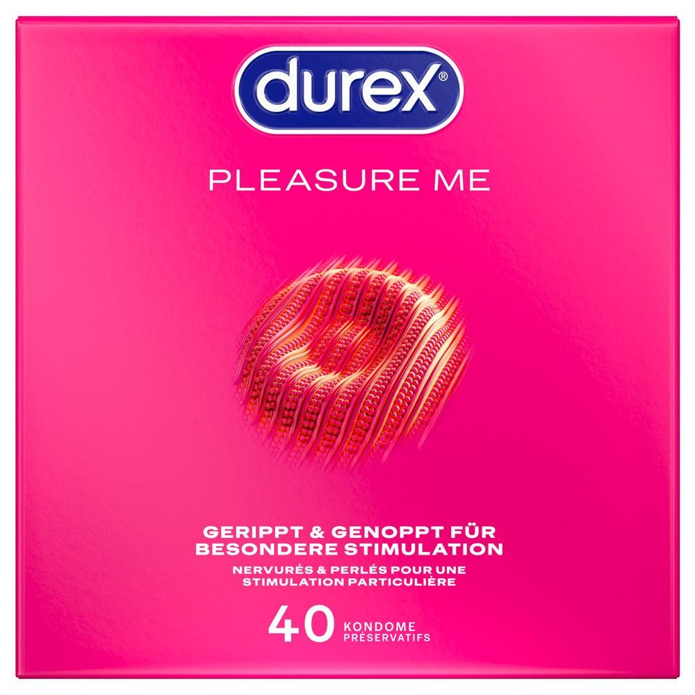Durex Pleasure Me · vroubkované a tečkované kondomy (40 ks)
