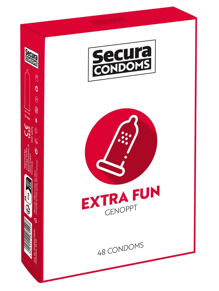Secura Extra Fun · žebrované kondomy (48 ks)