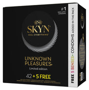 SKYN Unknown Pleasures 42+5 · mix bezlatexových kondomů (47 ks)