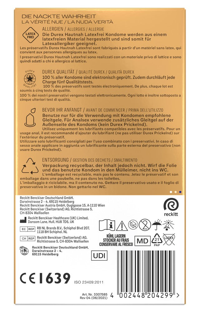 Durex Hautnah Latexfrei · kondomy bez latexu (10 ks)