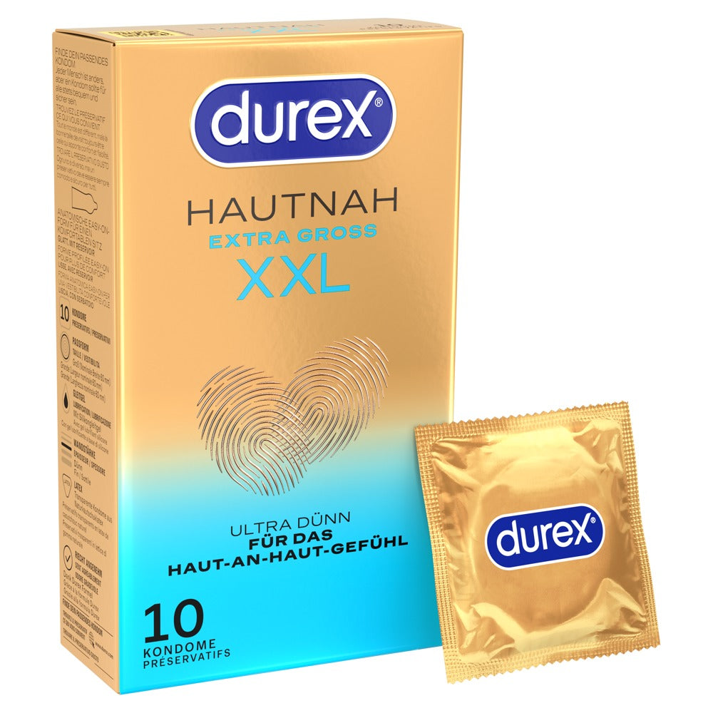 Durex Hautnah Extra Groß · ultratenké XXL kondomy (10 ks)