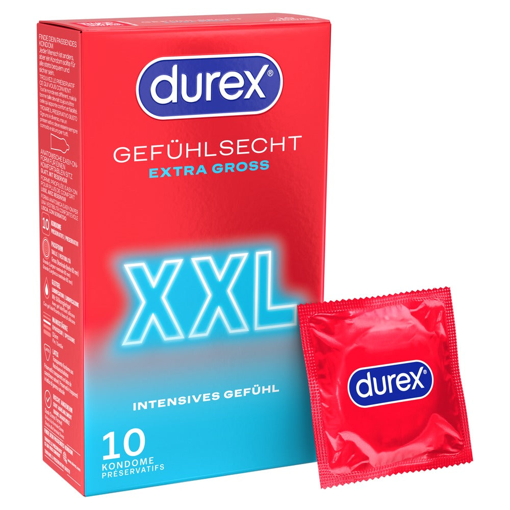 Durex Gefühlsecht Extra Groß · tenké XXL kondomy (10 ks)