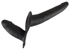 You2Toys Double Strap On Black Silicone · strap-on tanga se dvěma dildy