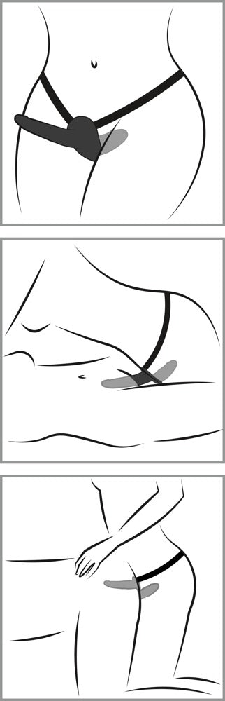 You2Toys Double Strap On Black Silicone · strap-on tanga se dvěma dildy