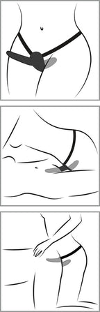 You2Toys Double Strap On Black Silicone · strap-on tanga se dvěma dildy