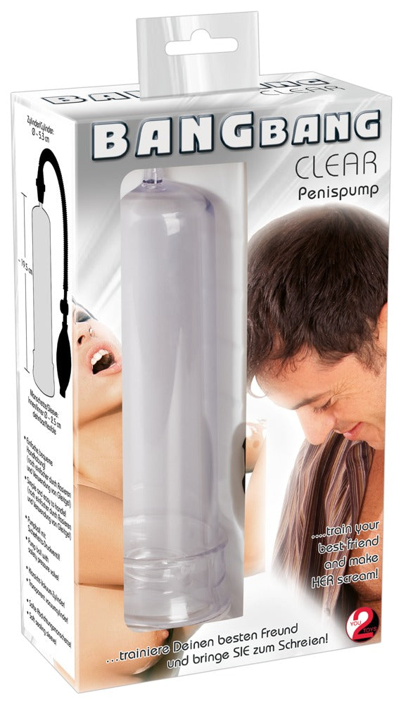 Bang Bang Penis Pump · vakuová pumpa na penis, průhledná