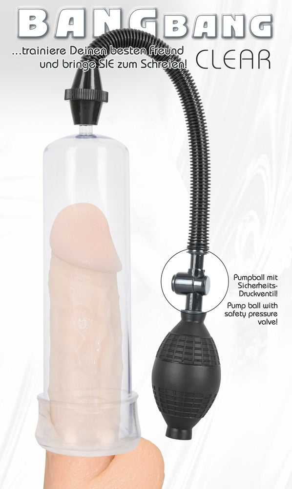 Bang Bang Penis Pump · vakuová pumpa na penis, průhledná