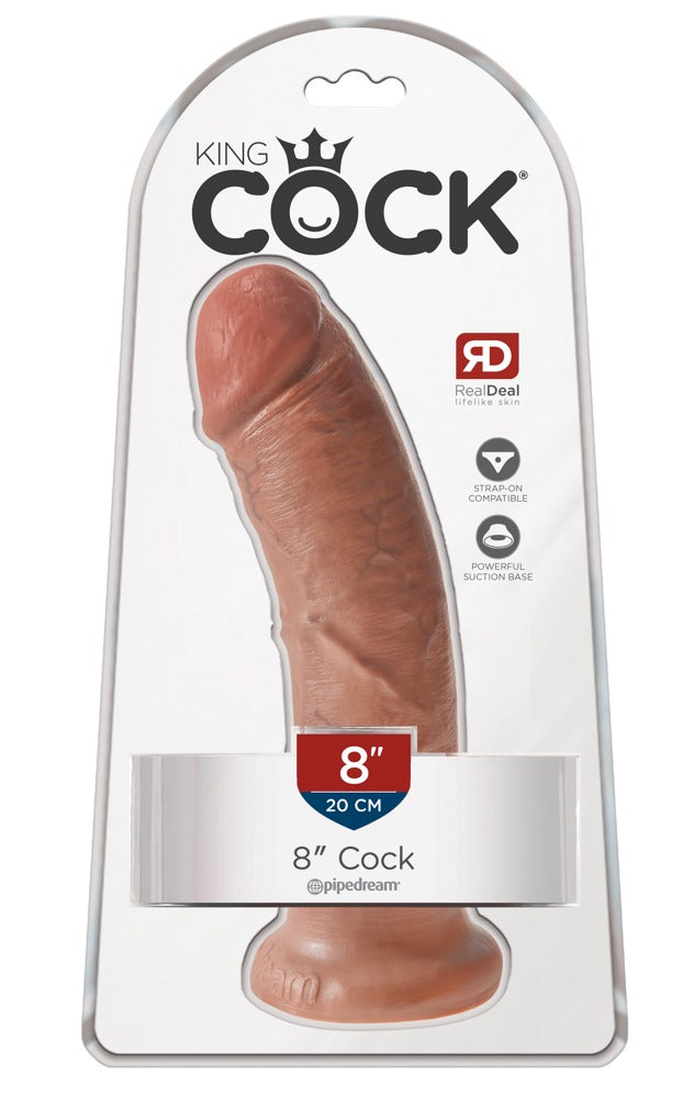 King Cock 8 inch · realistické dildo s přísavkou, opálená