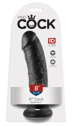 King Cock 8 inch · realistické dildo s přísavkou, černá