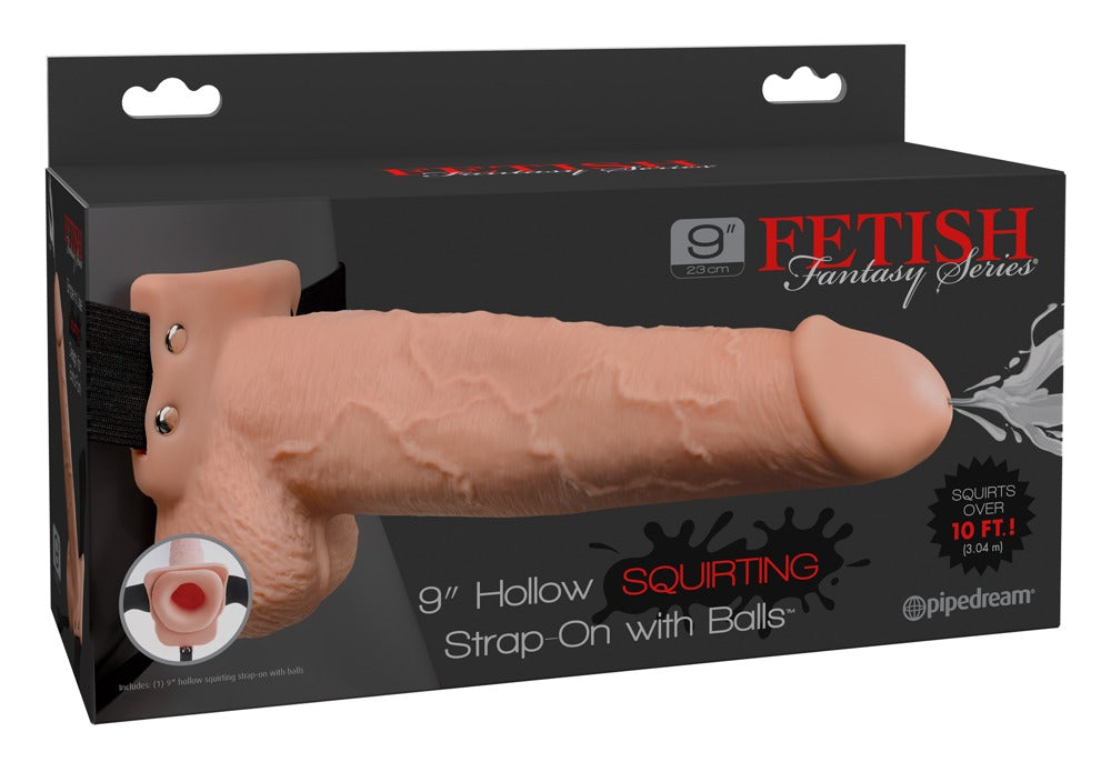 Fetish Fantasy Hollow Strap-on Squirting · duté připínací dildo · 25,4 cm