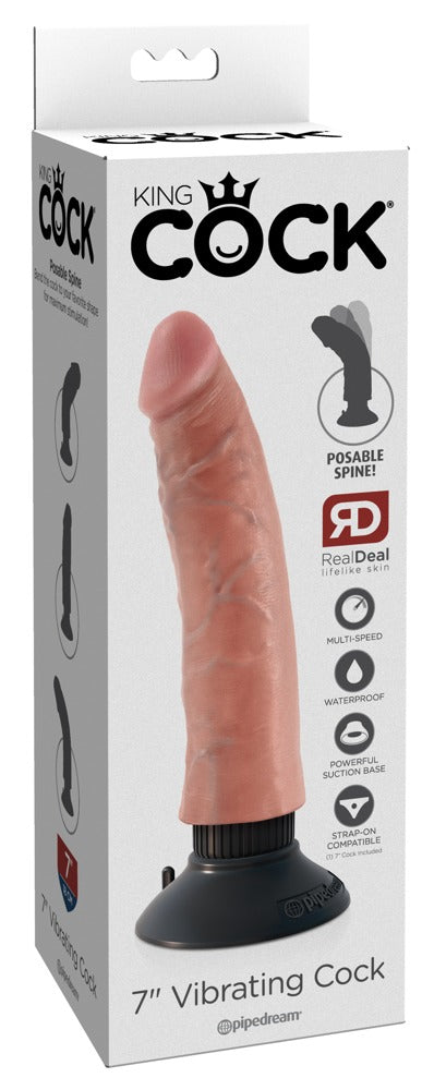 King Cock 7 Vibrating Cock · realistický vibrátor s ohebným dříkem