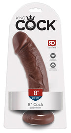 King Cock 8 inch · realistické dildo s přísavkou, hnědá