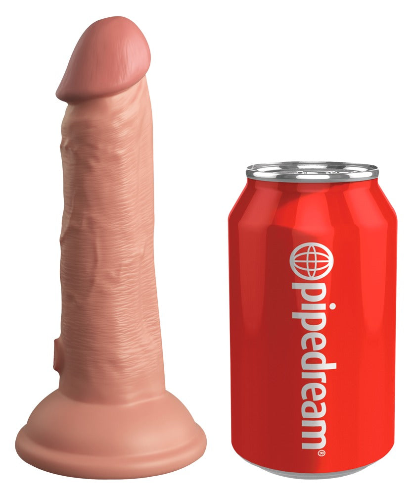 King Cock Elite 6" Vibrating Dual Density Silicone Cock · realistické vibrační dildo · světlá