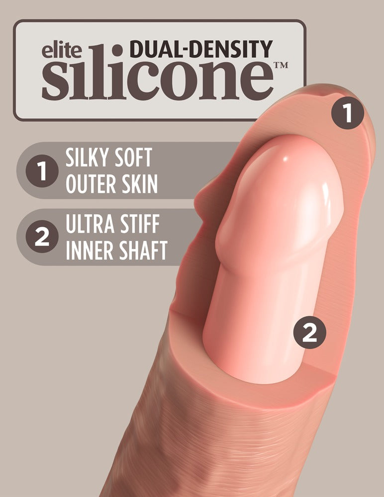 King Cock Elite 8" Vibrating Dual Density Silicone Cock · realistické vibrační dildo · světlá