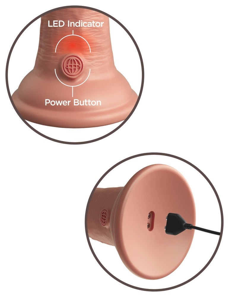 King Cock Elite 8" Vibrating Dual Density Silicone Cock · realistické vibrační dildo · světlá