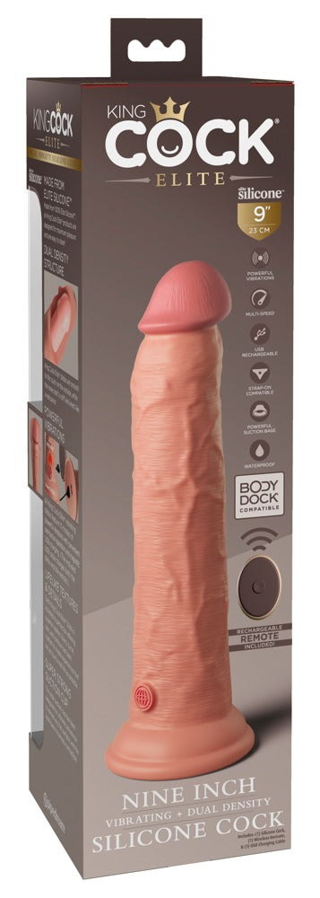 King Cock Elite 9 Dual Density Vibrating Cock · vibrátor s dálkovým ovládáním