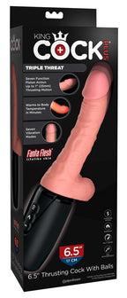 King Cock Plus 6.5 Thrusting Cock with Balls · přirážecí vibrátor s ohřevem