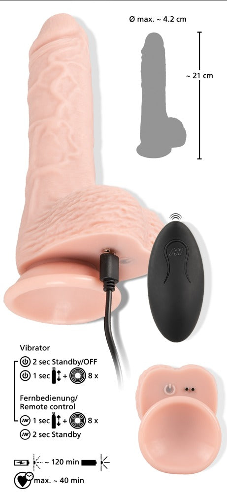 Medical Silicone RC Vibrator · realistický vibrátor s rotací a přírazy