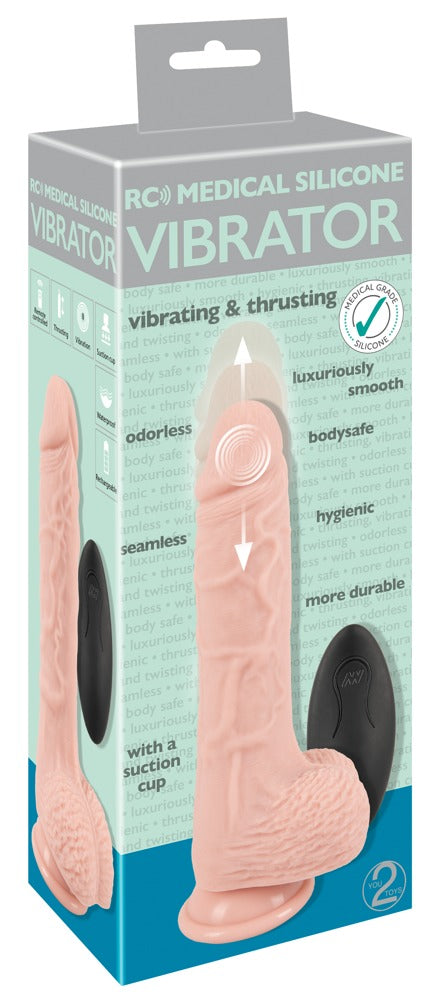 Medical Silicone RC Vibrator · realistický vibrátor s rotací a přírazy