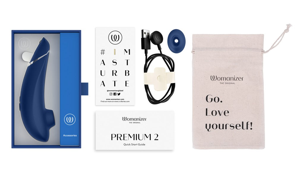 Womanizer Premium 2 · tlakový stimulátor klitorisu · borůvková