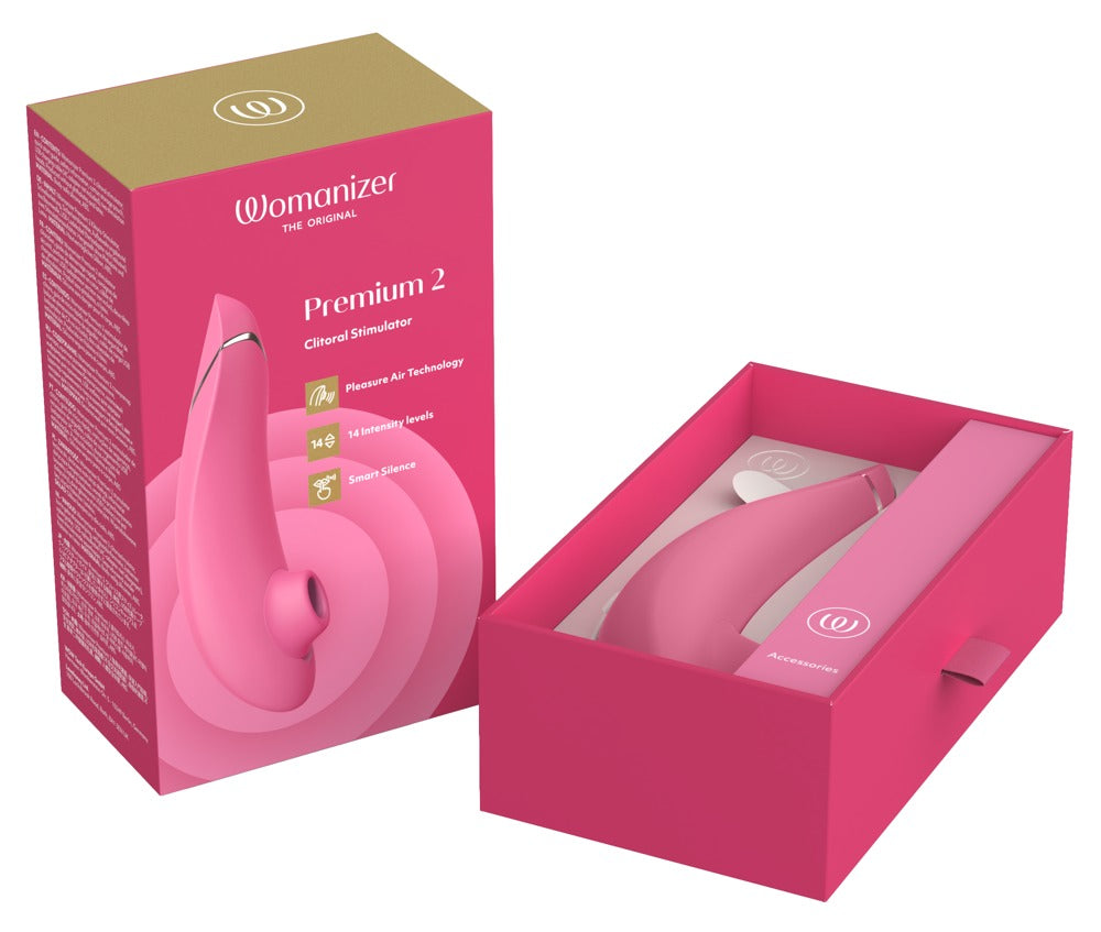 Womanizer Premium 2 · tlakový stimulátor klitorisu · malinová