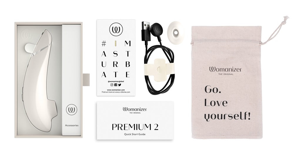 Womanizer Premium 2 · tlakový stimulátor klitorisu · šedá