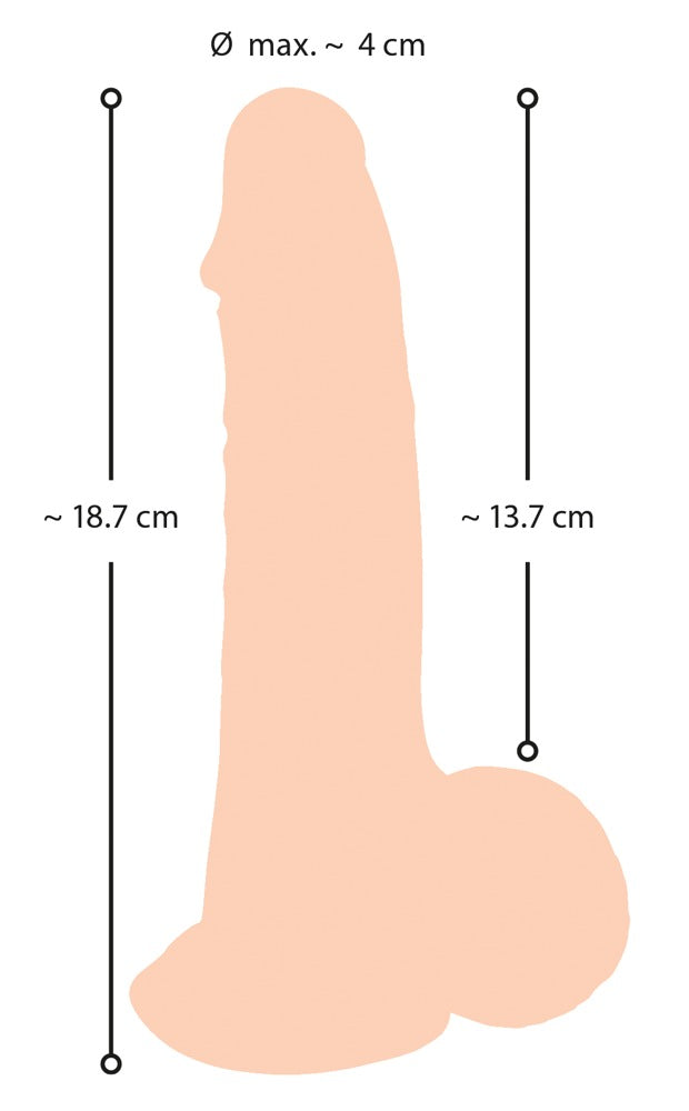 Nature Skin Dildo with movable Skin · realistické dildo s pohyblivou kůží · 19 cm