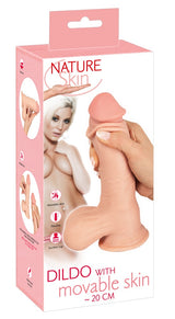 Nature Skin Dildo with movable Skin · realistické dildo s pohyblivou kůží · 20 cm