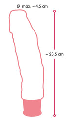 Nature Skin Big Vibe · realistický vibrátor 23 cm · světle tělová