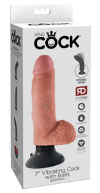 King Cock 7 Vibrating Cock with Balls · vibrátor s varlaty
