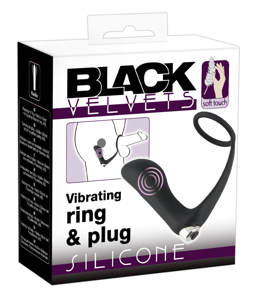 Black Velvets Vibrating Ring & Plug · anální kolík s erekčním kroužkem
