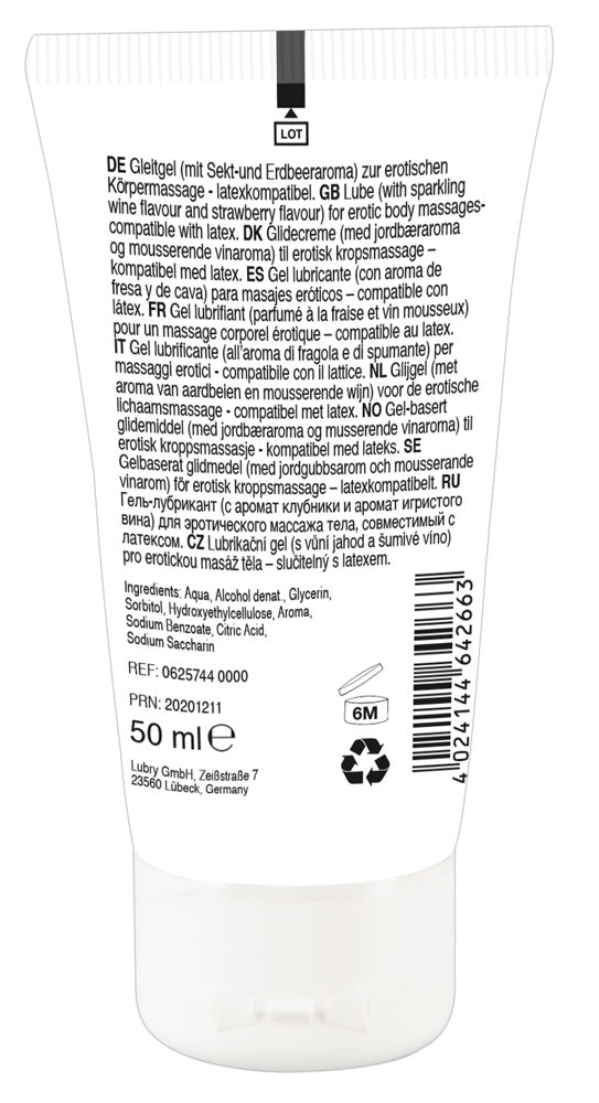 Lick it! Wine Strawberry 50 ml · masážní gel s příchutí jahod a sektu