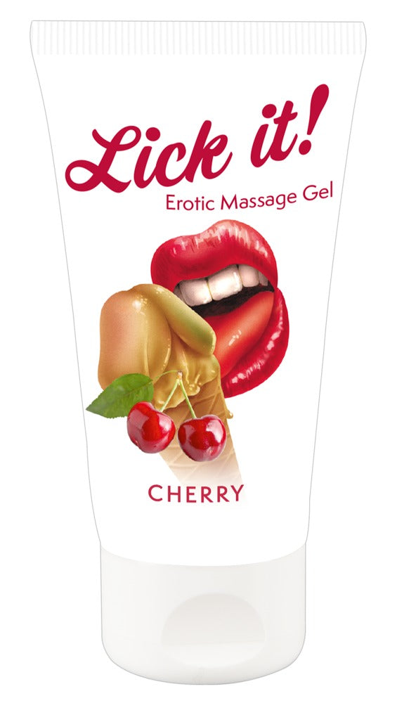 Lick it! Wild Cherry · masážní gel s příchutí třešně, 50 ml