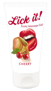 Lick it! Wild Cherry · masážní gel s příchutí třešně, 50 ml