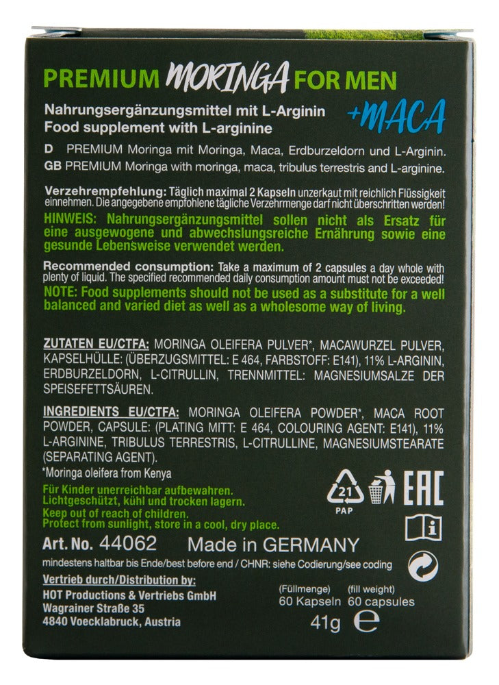 Hot Pure Moringa + Maca Man Power · doplněk stravy pro muže (60 kapslí)