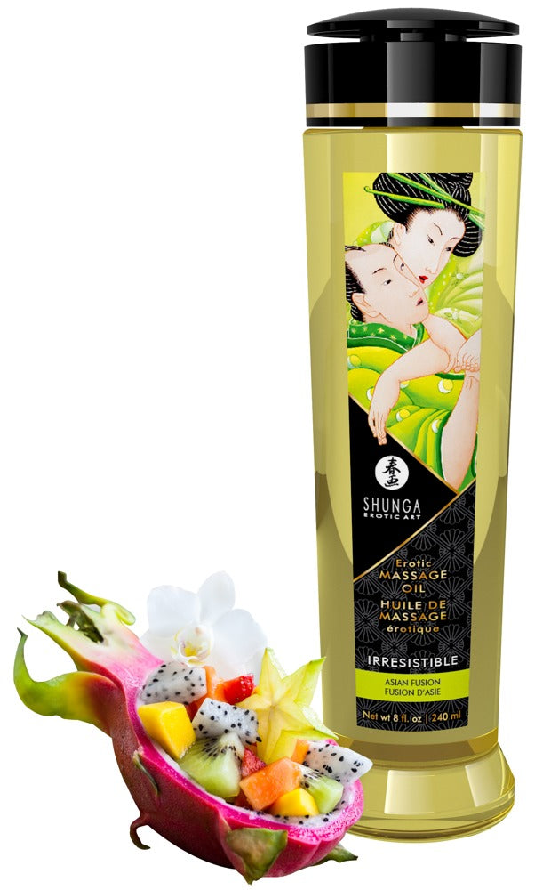 Shunga Erotic Massage Oil Irresistible · masážní olej 240 ml, asijské ovoce a květy