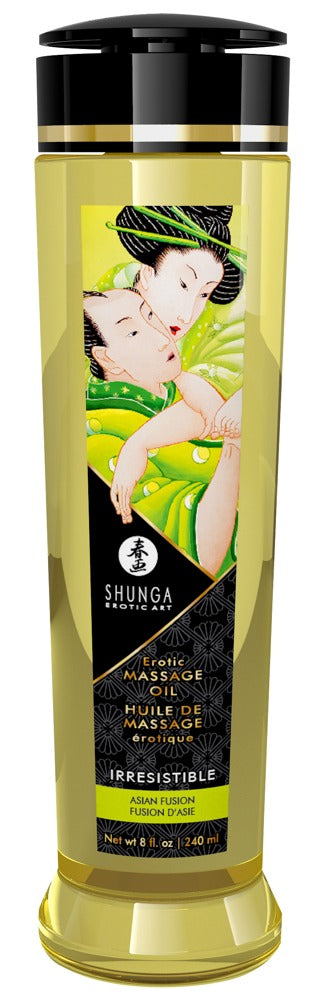 Shunga Erotic Massage Oil Irresistible · masážní olej 240 ml, asijské ovoce a květy