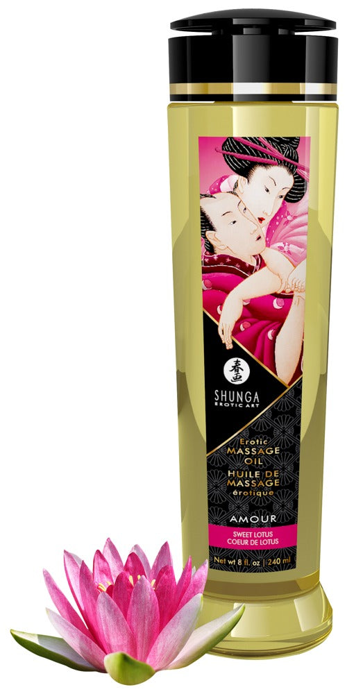 Shunga Erotic Massage Oil Amour · masážní olej 240 ml, sladký lotos