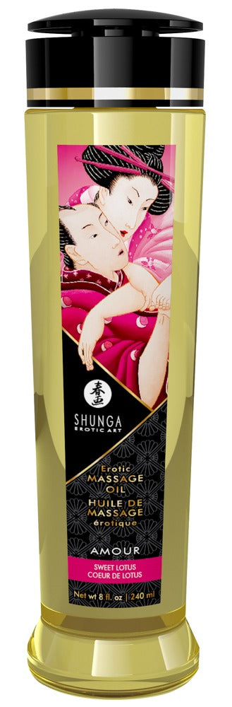 Shunga Erotic Massage Oil Amour · masážní olej 240 ml, sladký lotos
