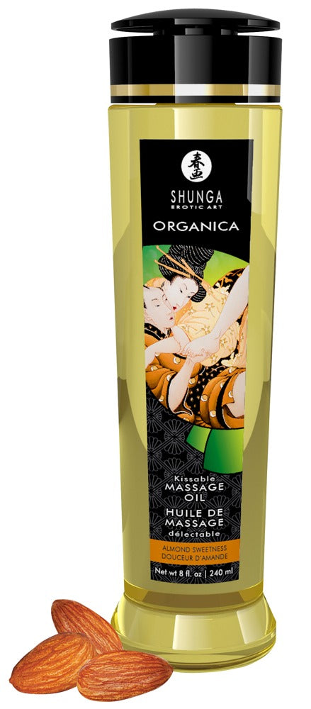 Shunga Organica Kissable Massage Oil Almond Sweetness · jedlý masážní olej 240 ml, mandle