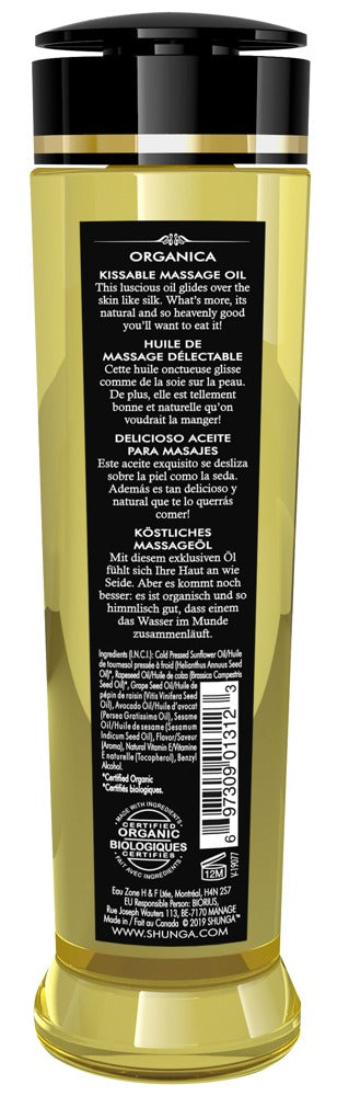 Shunga Organica Kissable Massage Oil Almond Sweetness · jedlý masážní olej 240 ml, mandle