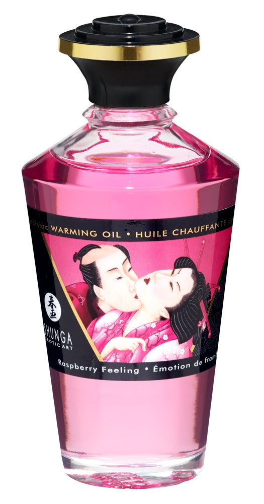 Shunga Aphrodisiac Warming Oil · hřejivý masážní olej 100 ml, malina