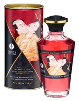 Shunga Aphrodisiac Warming Oil · hřejivý masážní olej 100 ml, jahoda a šumivé víno
