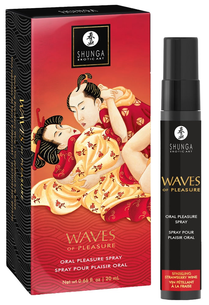Shunga Waves of Pleasure Strawberry Wine · ústní sprej pro orální hru, 20 ml