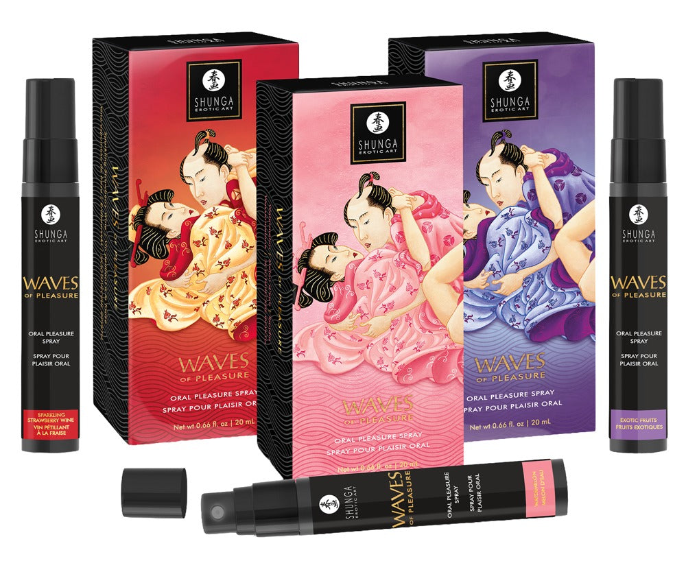Shunga Waves of Pleasure Strawberry Wine · ústní sprej pro orální hru, 20 ml