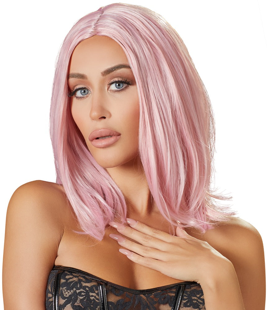 Cottelli Wig Bob Pink · růžová paruka ve střihu mikádo